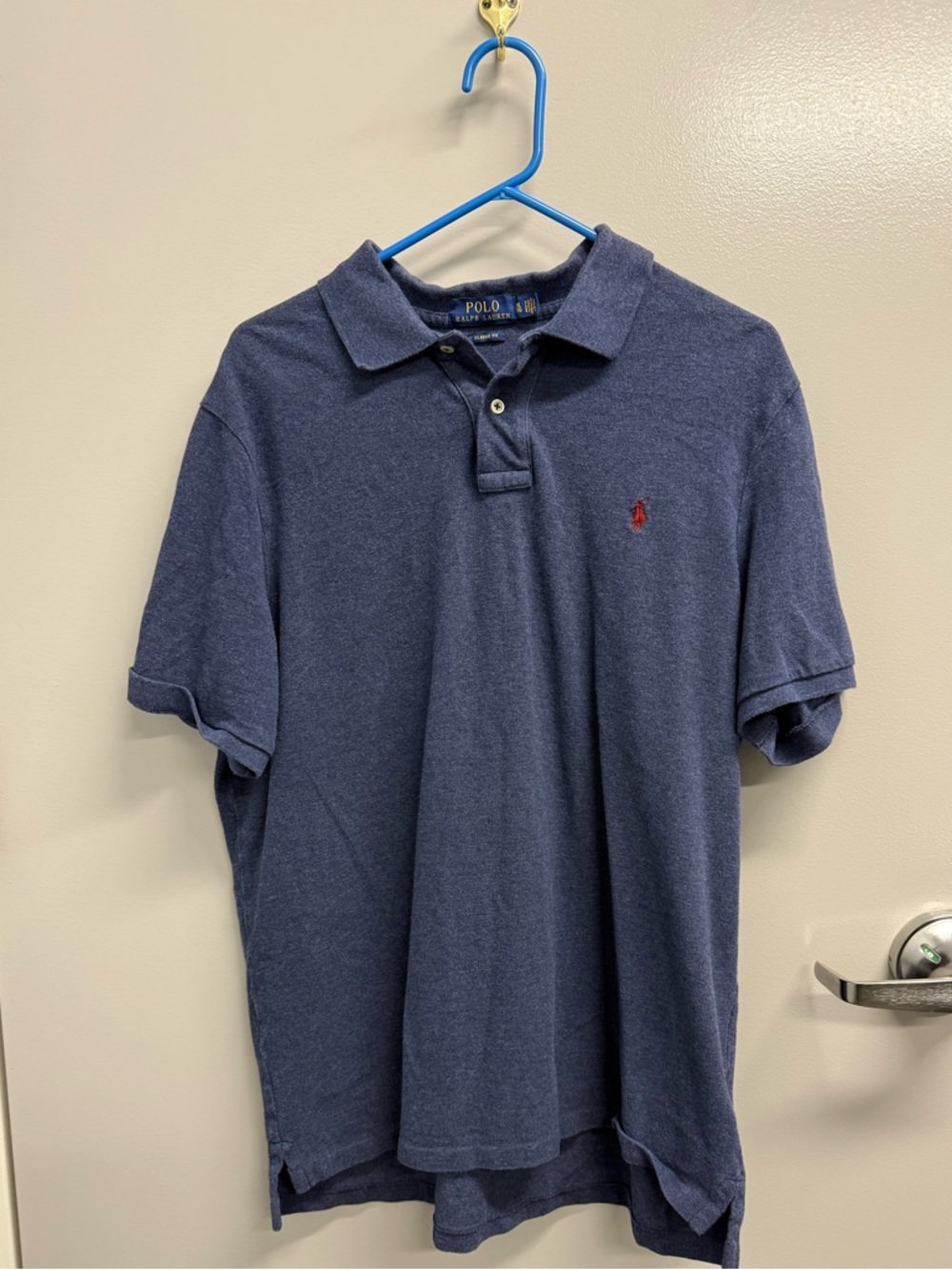 Ralph Lauren Navy Polo with Red Pony Embroidery